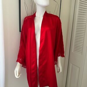 Victoria's Secret Red Satin Robe Intimates & Sleepwear